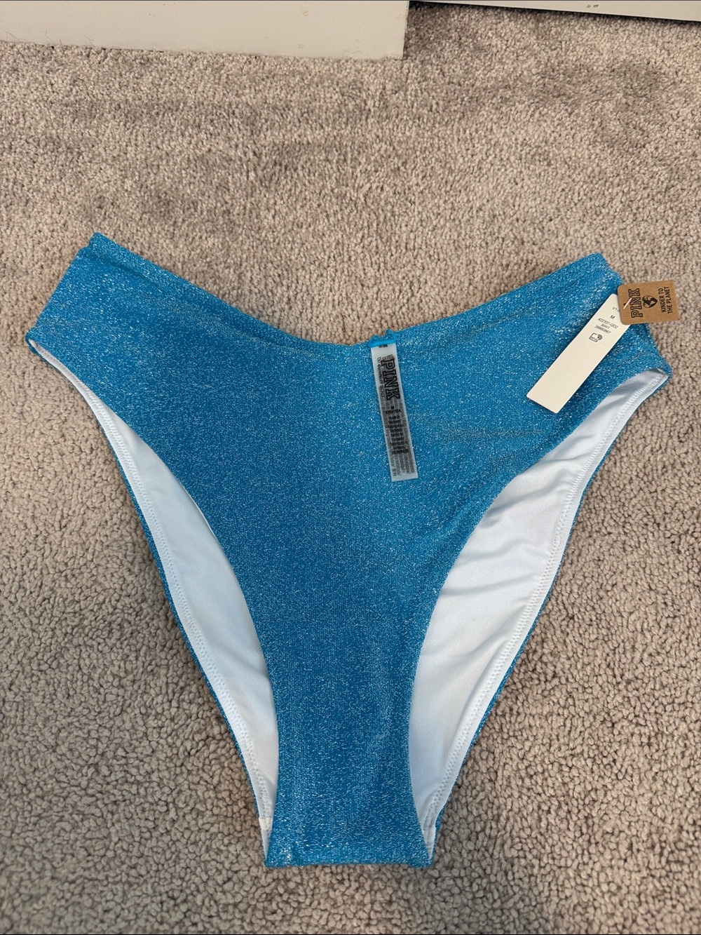 Victoria's Secret Blue Sparkle High-Cut Bikini Bottom